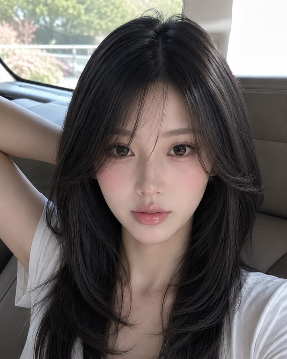 Mei Ling, a regular client, with her long layered cut and curtain fringe
