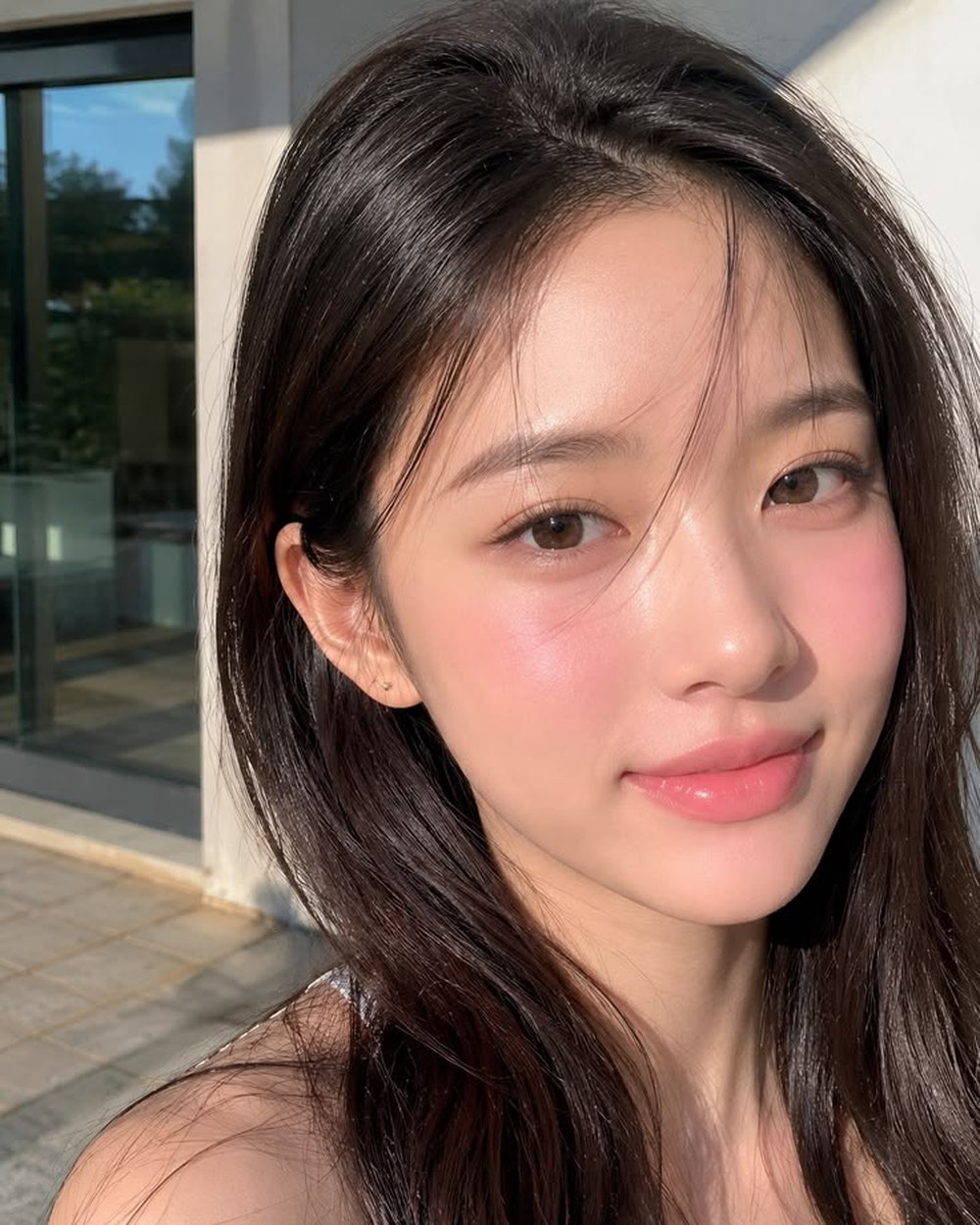 Xin Yi, a regular client, smiling outdoors after her colour and treatment